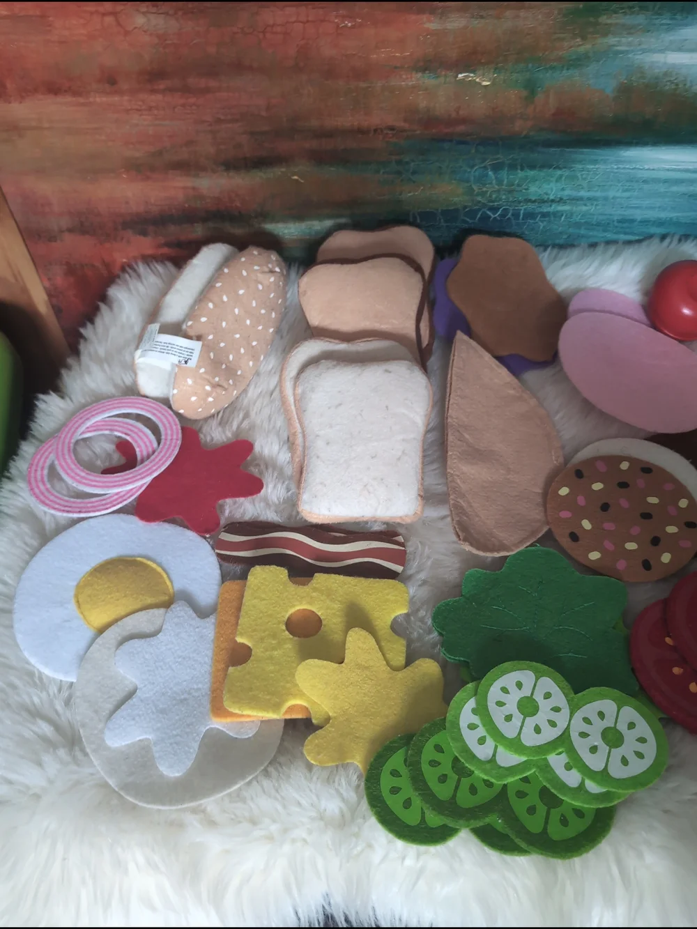 Melissa And Doug Felt Play Food Set And Wooden Food - Assorted Colors